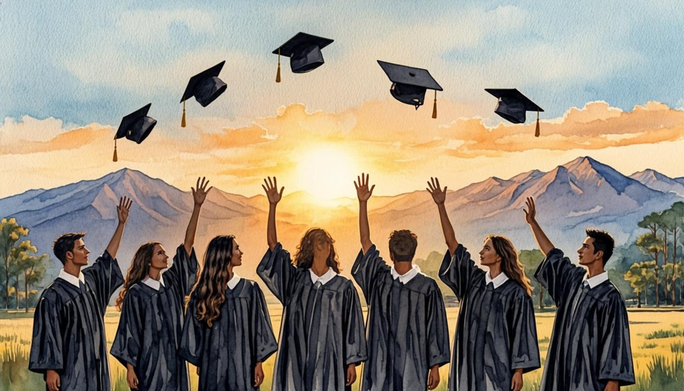 Ilustración de una ceremonia de graduación carbonelina